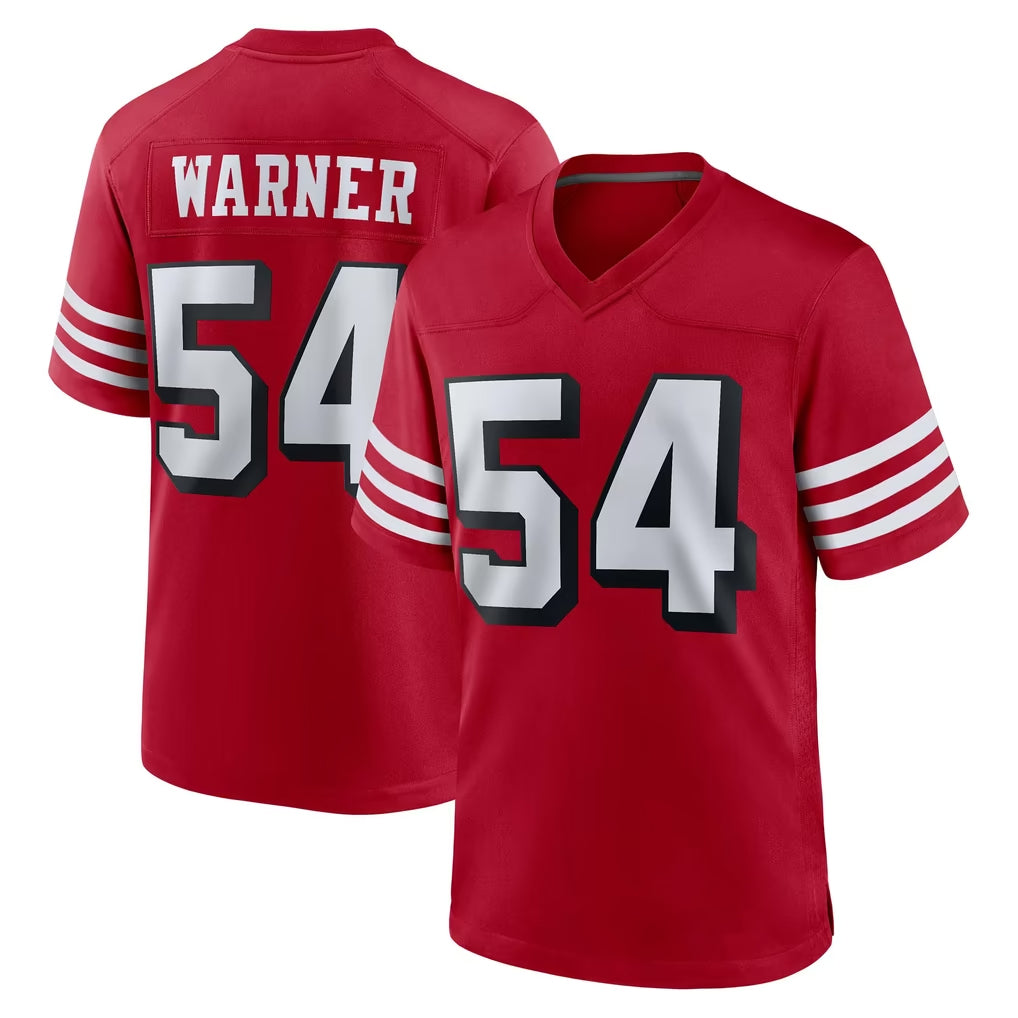 SF.49ers #54 Fred Warner Player Red Limited Alternate Home Game Odoa Stitched Jerseys