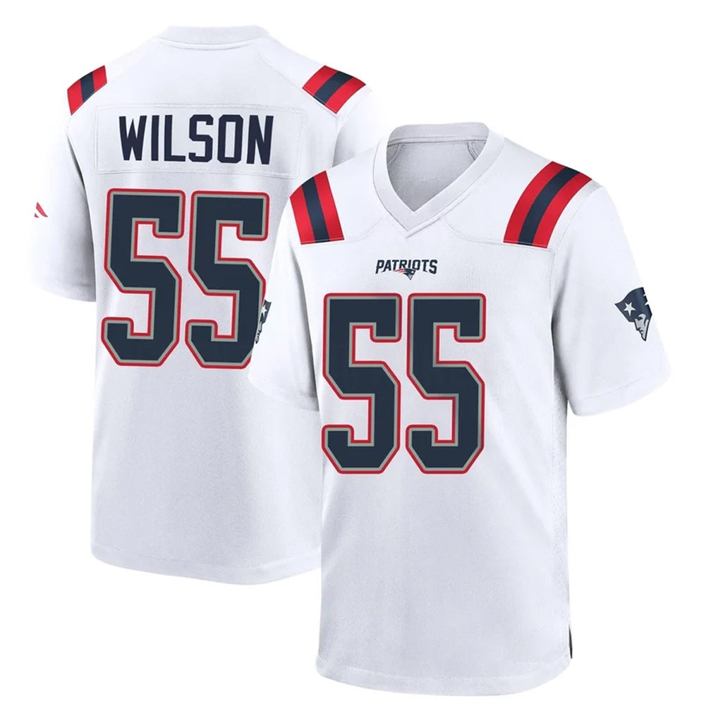 NE.Patriots #55 Jared Wilson Player White Home Game Odoa Stitched Jerseys