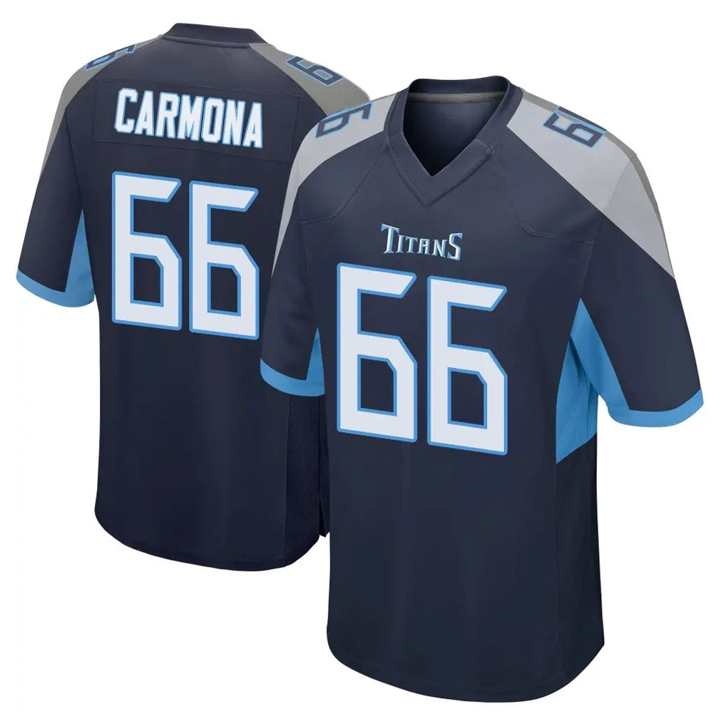 T.Titans #66 Fernando Carmona Jr. Player Navy Home Game Odoa Stitched Jerseys