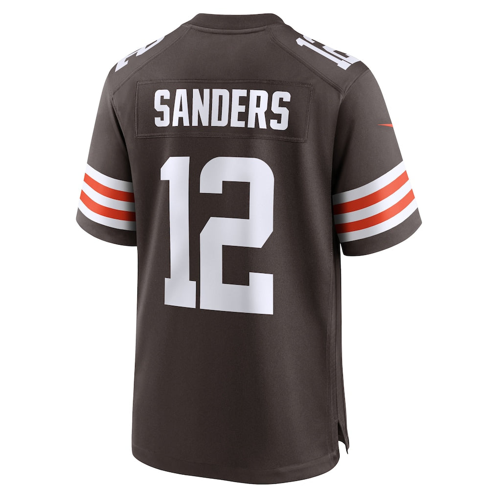 Odoa C.Browns #12 Shedeur Sanders Brown 2025 NFL Draft Game Jersey