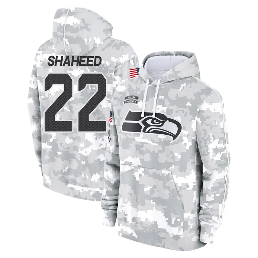 S.Seahawks #22 Rashid Shaheed Player Arctic Camo Limited Salute to Service Pullover Hoodies Game Odoa Stitched Jerseys