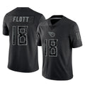 T.Titans #18 Cor'Dale Flott Player Black Limited Reflective Home Game Odoa Stitched Jerseys
