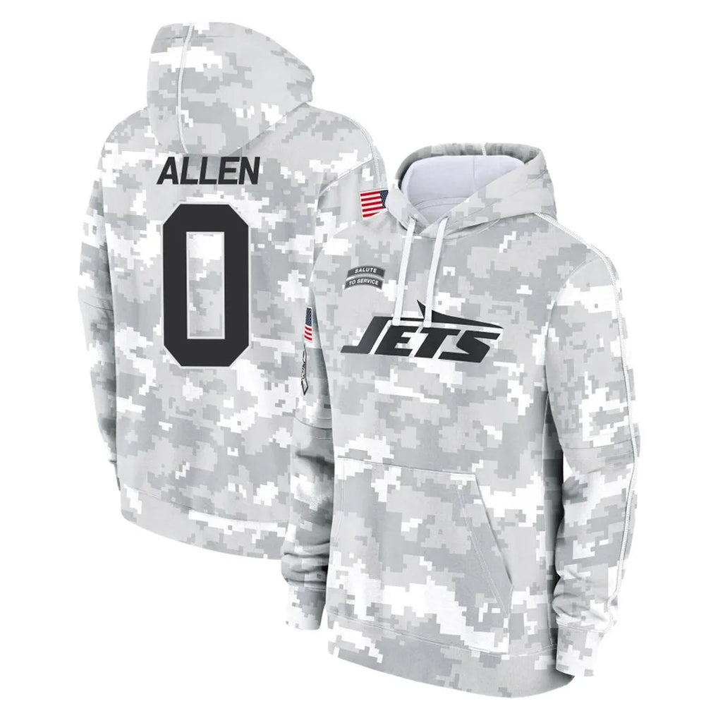 NY.Jets #0 Braelon Allen Player Arctic Camo Salute to Service Pullover Hoodies Limited Game Odoa Stitched Jerseys