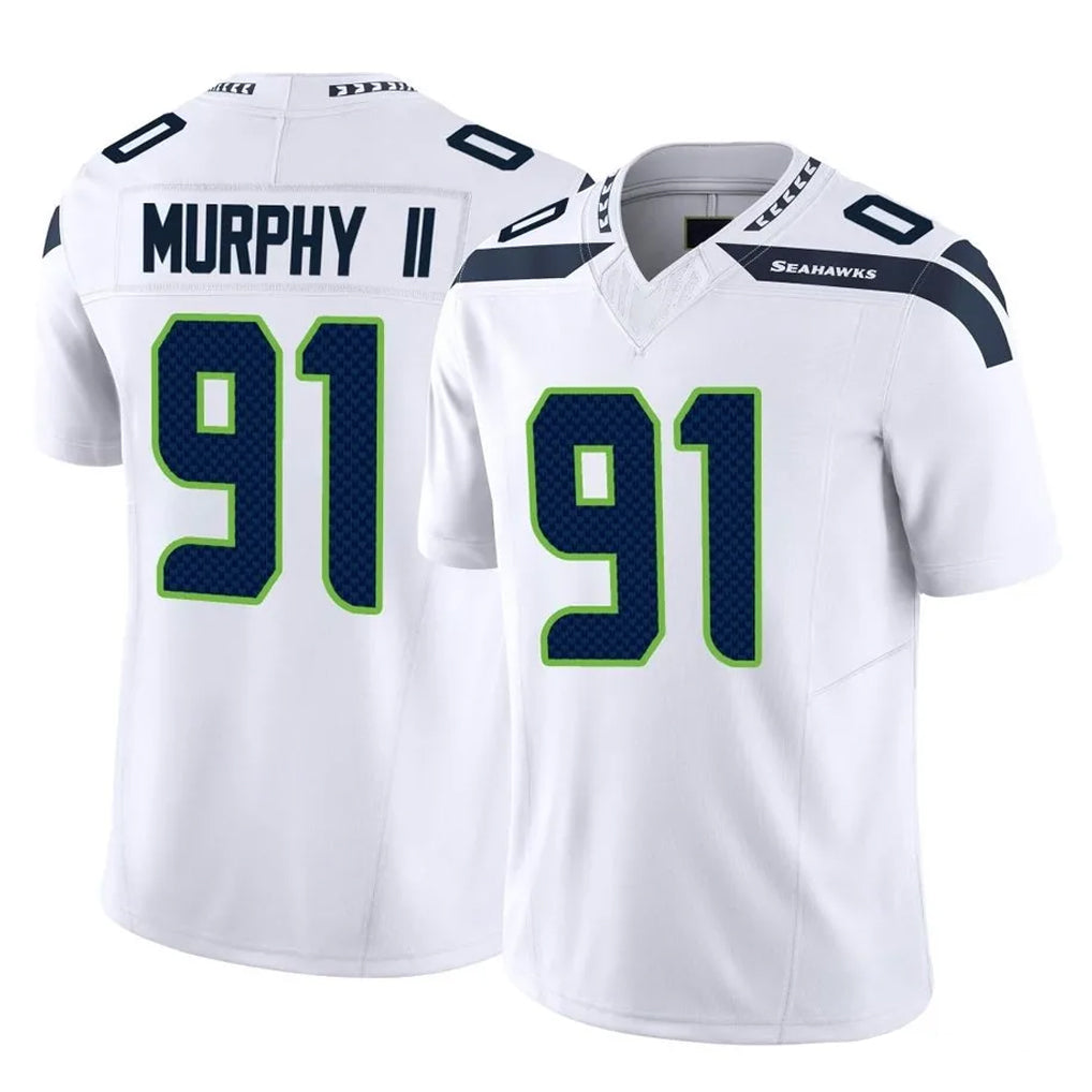 S.Seahawks #91 Byron Murphy II Player White Limited Vapor F.U.S.E. Home Game Odoa Stitched Jerseys