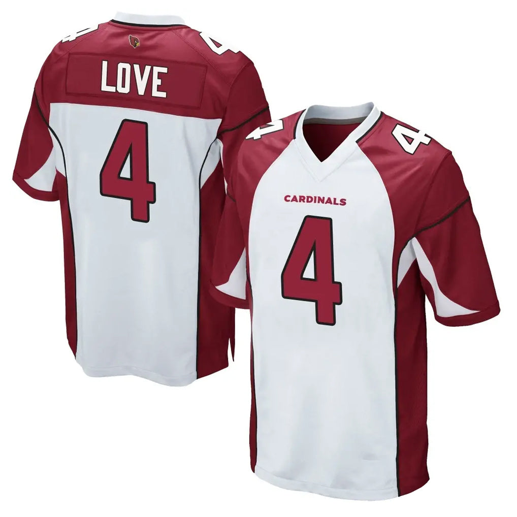 A.Cardinals #4 Jeremiyah Love Player White Cardinal Home Game Odoa Stitched Jerseys