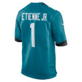 Odoa J.Jaguars #1 Travis Etienne Jr Teal Game Jersey