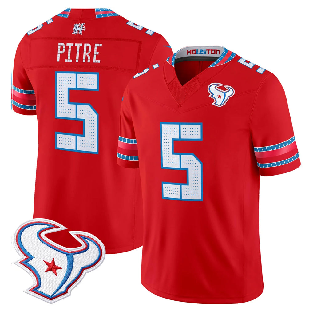 H.Texans #5 Jalen Pitre Player Red 2026 Rivalries Vapor Limited Home Game Odoa Stitched jerseys