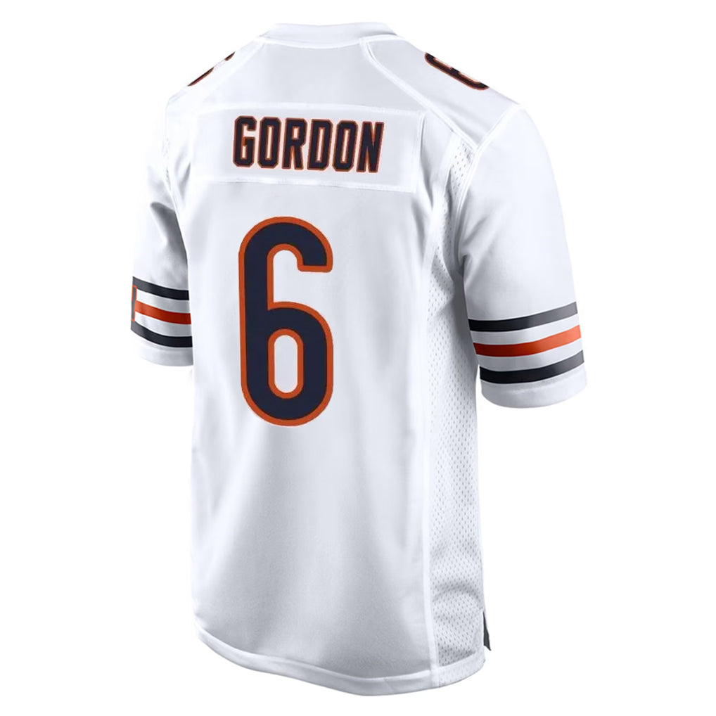 C.Bears #6 Kyler Gordon Player White Home Game Odoa Stitched Jerseys
