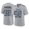 T.Titans #98 Jeffery Simmons Player Gray Atmosphere Fashion Home Game Odoa Stitched Jerseys