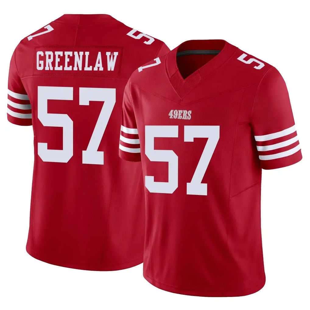SF.49ers #57 Dre Greenlaw Player Red Limited Vapor F.U.S.E. Home Game Odoa Stitched Jerseys
