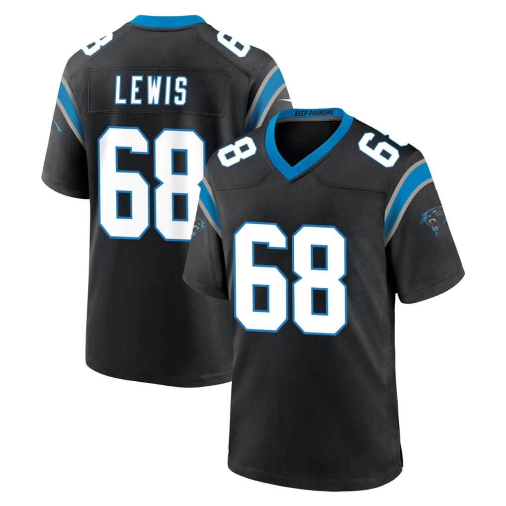 C.Panthers #68 Damien Lewis Player Black Limited Home Game Odoa Stitched Jerseys