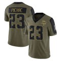 M.Vikings #23 James Pierre Player Olive Salute To Service Limited Game Odoa Stitched Jerseys