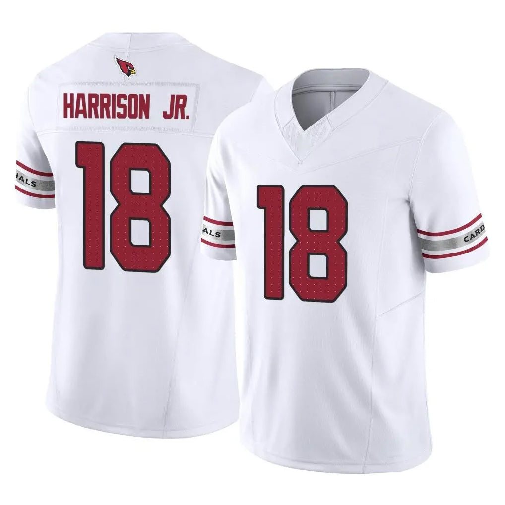 A.Cardinals #18 Marvin Harrison Jr. Player White Vapor F.U.S.E. Limited Home Game Odoa Stitched Jerseys