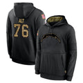 LA.Chargers #76 Joe Alt Player Black Salute to Service Hoodies Limited Game Odoa Stitched Jerseys
