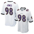 B.Ravens #98 Travis Jones Player White Home Game Odoa Stitched Jerseys