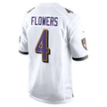 B.Ravens #4 Zay Flowers Player White Alternate Home Game Odoa Stitched Jerseys