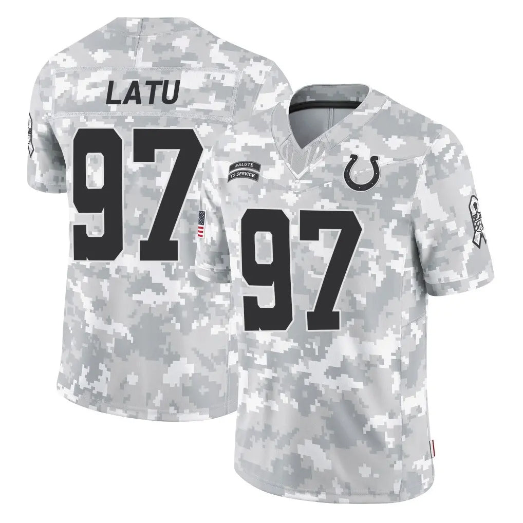 IN.Colts #97 Laiatu Latu Player Arctic Camo Salute To Service Limited Game Odoa Stitched Jerseys