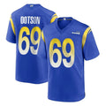 LA.Rams #69 Kevin Dotson Player Royal Home Game Odoa Stitched Jerseys