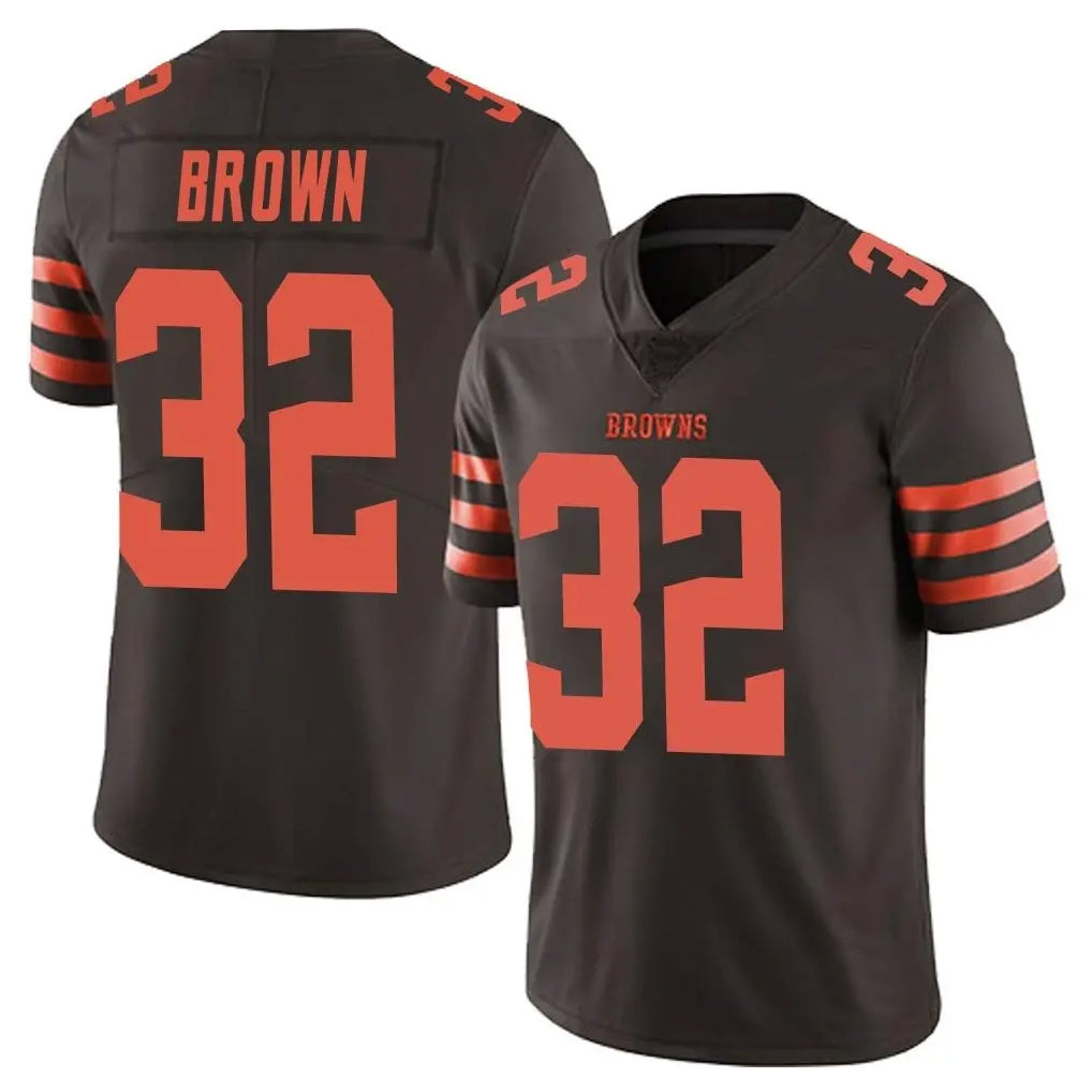 C.Browns #32 Jim Brown Player Browns Color Rush Limited Home Game Odoa Stitched Jerseys
