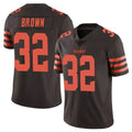 C.Browns #32 Jim Brown Player Browns Color Rush Limited Home Game Odoa Stitched Jerseys
