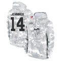 M.Vikings #14 Jauan Jennings Player Arctic Camo Salute to Service Pullover Hoodies Limited Game Odoa Stitched Jerseys