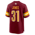 Odoa W.Commanders #31 Jonathan Jones Burgundy Team Game Jersey