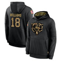 C.Bears #18 Caleb Williams Player Black Salute to Service Pullover Hoodies Limited Odoa Stitched Jerseys