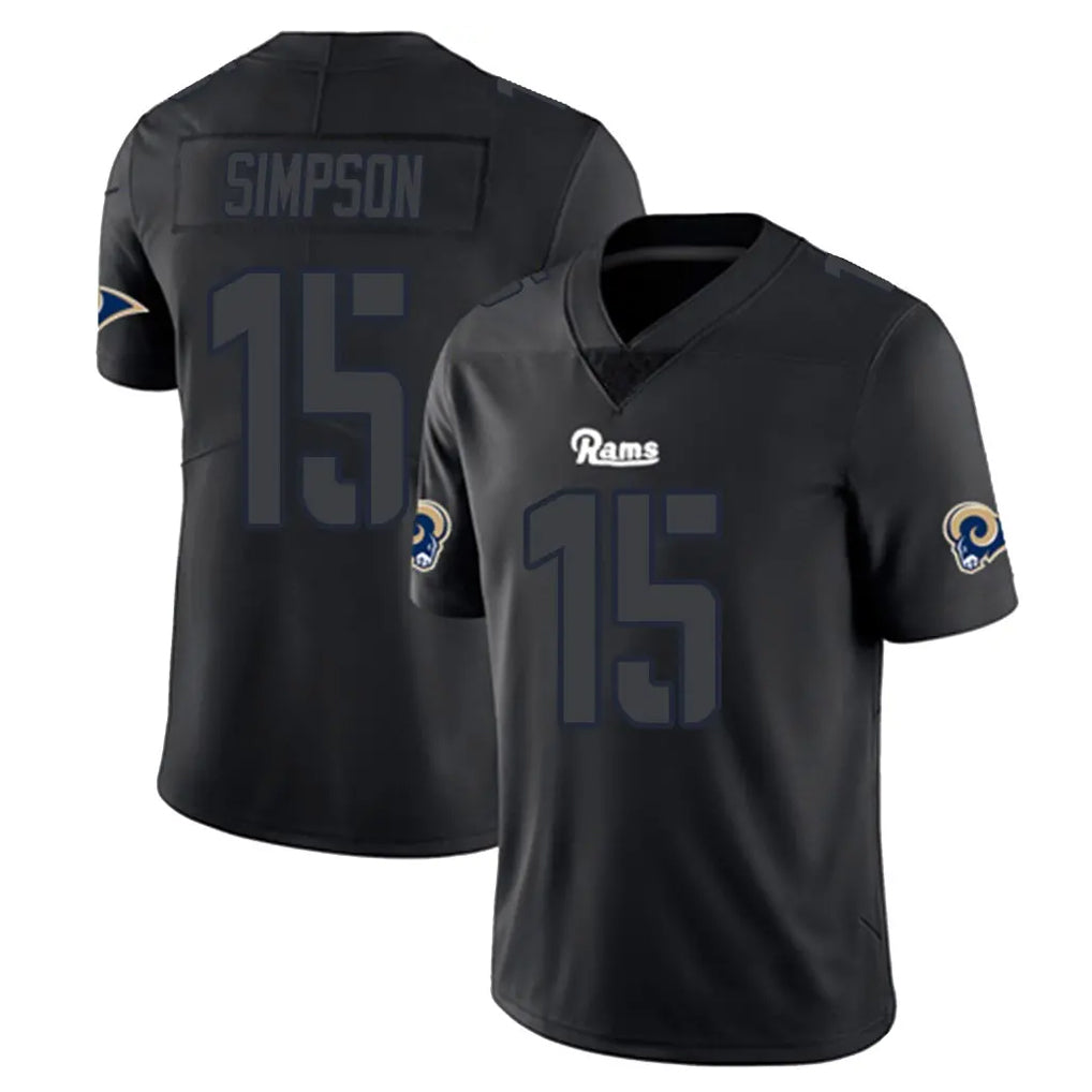 LA.Rams #15 Ty Simpson Player Black Impact Limited Home Game Odoa Stitched Jerseys