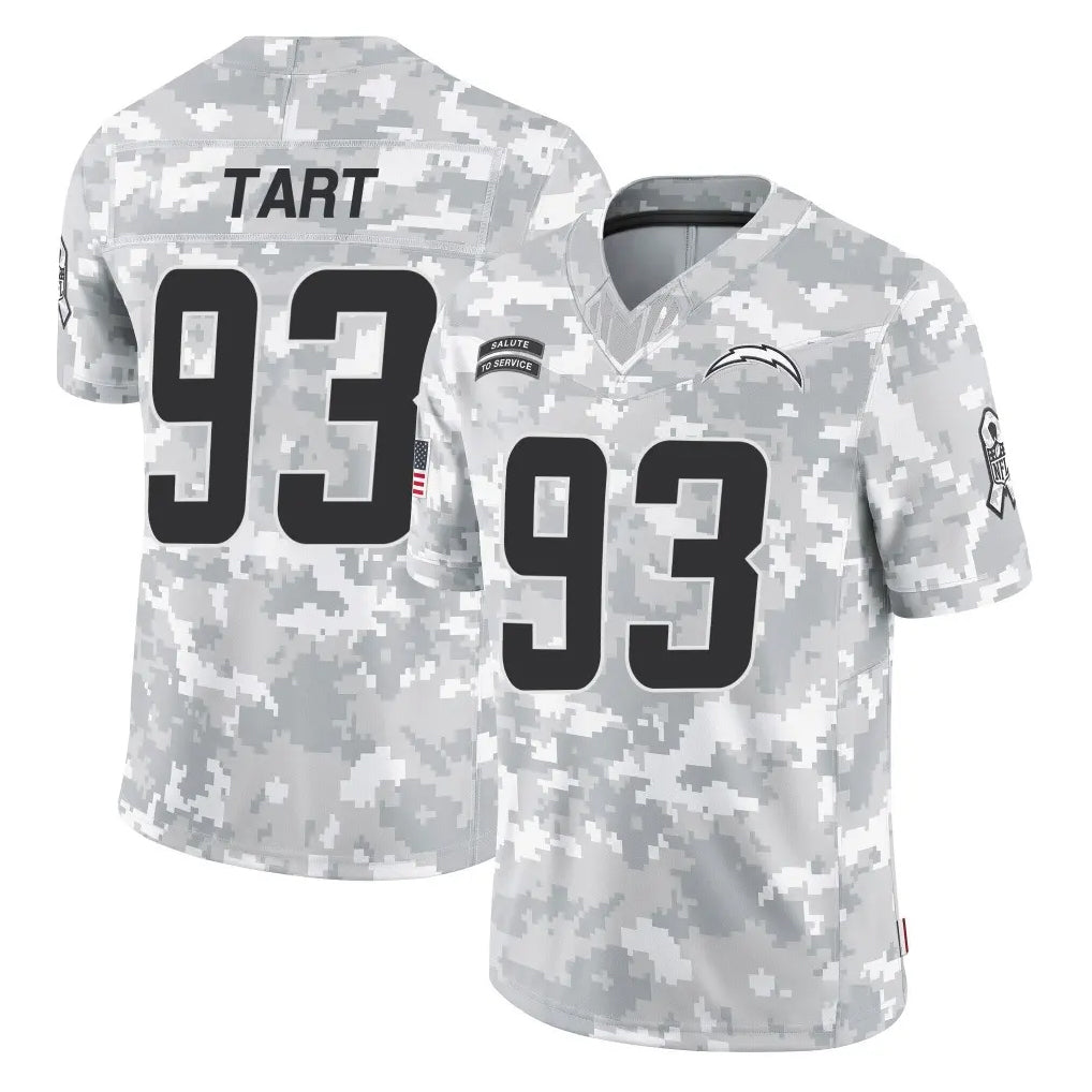 LA.Chargers #93 Teair Tart Player Arctic Camo Salute To Service Limited Game Odoa Stitched Jerseys