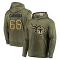 T.Titans #66 Fernando Carmona Jr. Player Olive Salute to Service Pullover Hoodies Home Game Odoa Stitched Jerseys