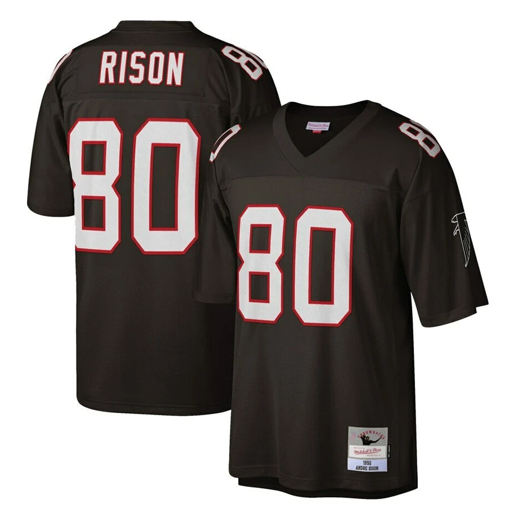 A.Falcons #80 Andre Rison Player Mitchell & Ness Black 1992 Legacy Odoa Stitched Jerseys