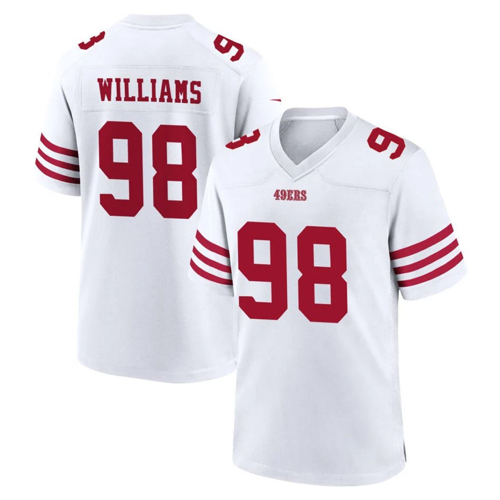 SF.49ers #98 Mykel Williams Player White Game Home Odoa Stitched Jerseys
