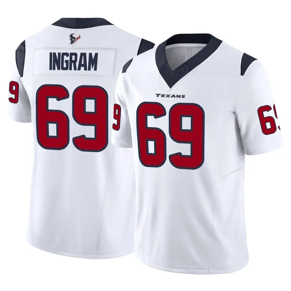 H.Texans #69 Ed Ingram Player White Limited Vapor F.U.S.E. Home Game Odoa Stitched Jerseys