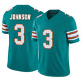 M.Dolphins #3 Chris Johnson Player Aqua Limited Alternate Vapor F.U.S.E. Home Game Odoa Stitched Jerseys