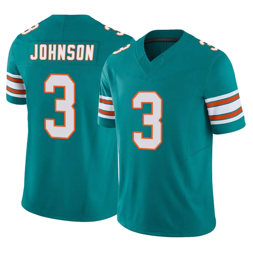 M.Dolphins #3 Chris Johnson Player Aqua Limited Alternate Vapor F.U.S.E. Home Game Odoa Stitched Jerseys