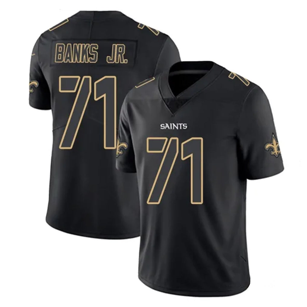 NO.Saints #71 Kelvin Banks Jr. Player Black Impact Limited Home Game Odoa Stitched Jerseys
