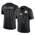 KC.Chiefs #66 Mike Caliendo Player Black Limited Reflective Game Stitched Jerseys