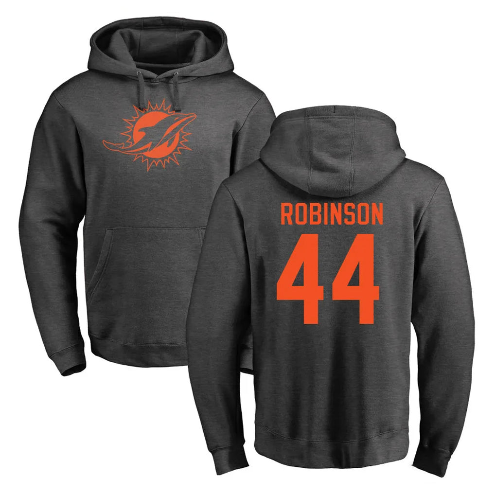 M.Dolphins #44 Chop Robinson Player Darkgray Pullover Hoodies Limited Odoa Stitched Jerseys