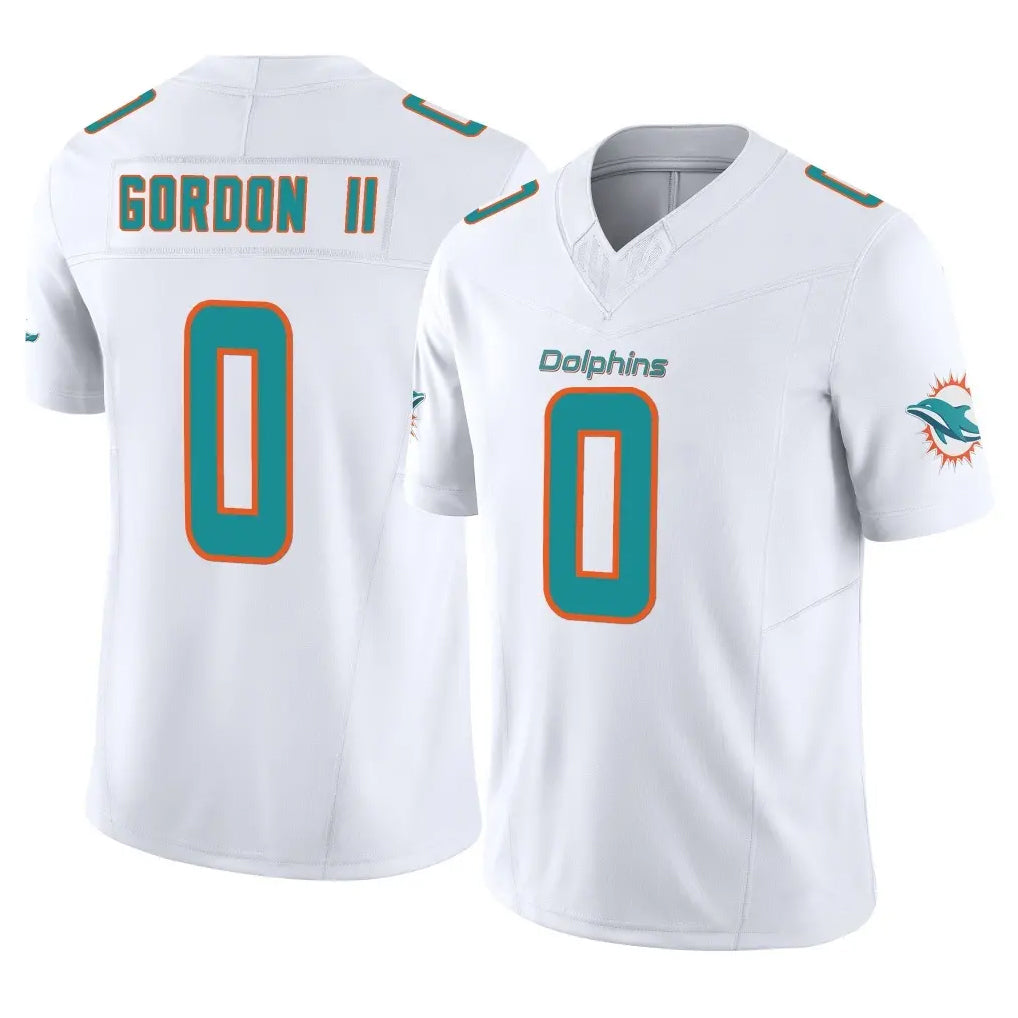 M.Dolphins #0 Ollie Gordon II Player White Limited Vapor F.U.S.E. Home Game Odoa Stitched Jerseys