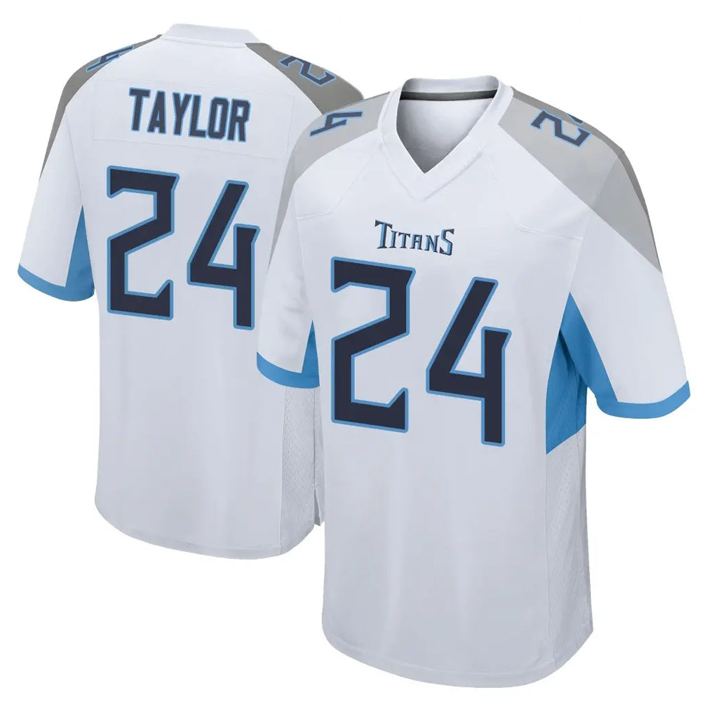 T.Titans #24 Alontae Taylor Player White Home Game Odoa Stitched Jerseys