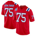 NE.Patriots #75 Alijah Vera-Tucker Player Red Home Game Odoa Stitched Jerseys