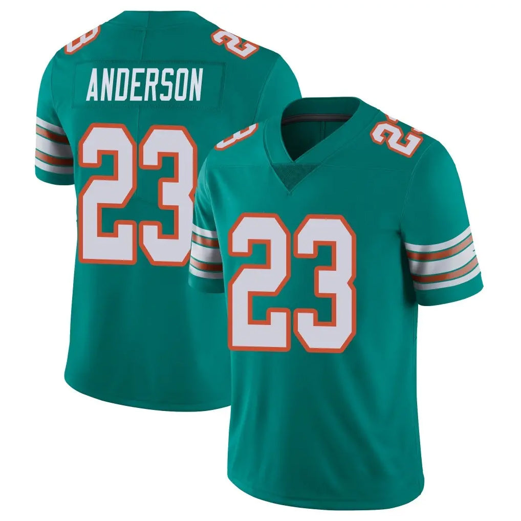 M.Dolphins #23 Zayne Anderson Player Aqua Limited Alternate Vapor Untouchable Home Game Odoa Stitched Jerseys