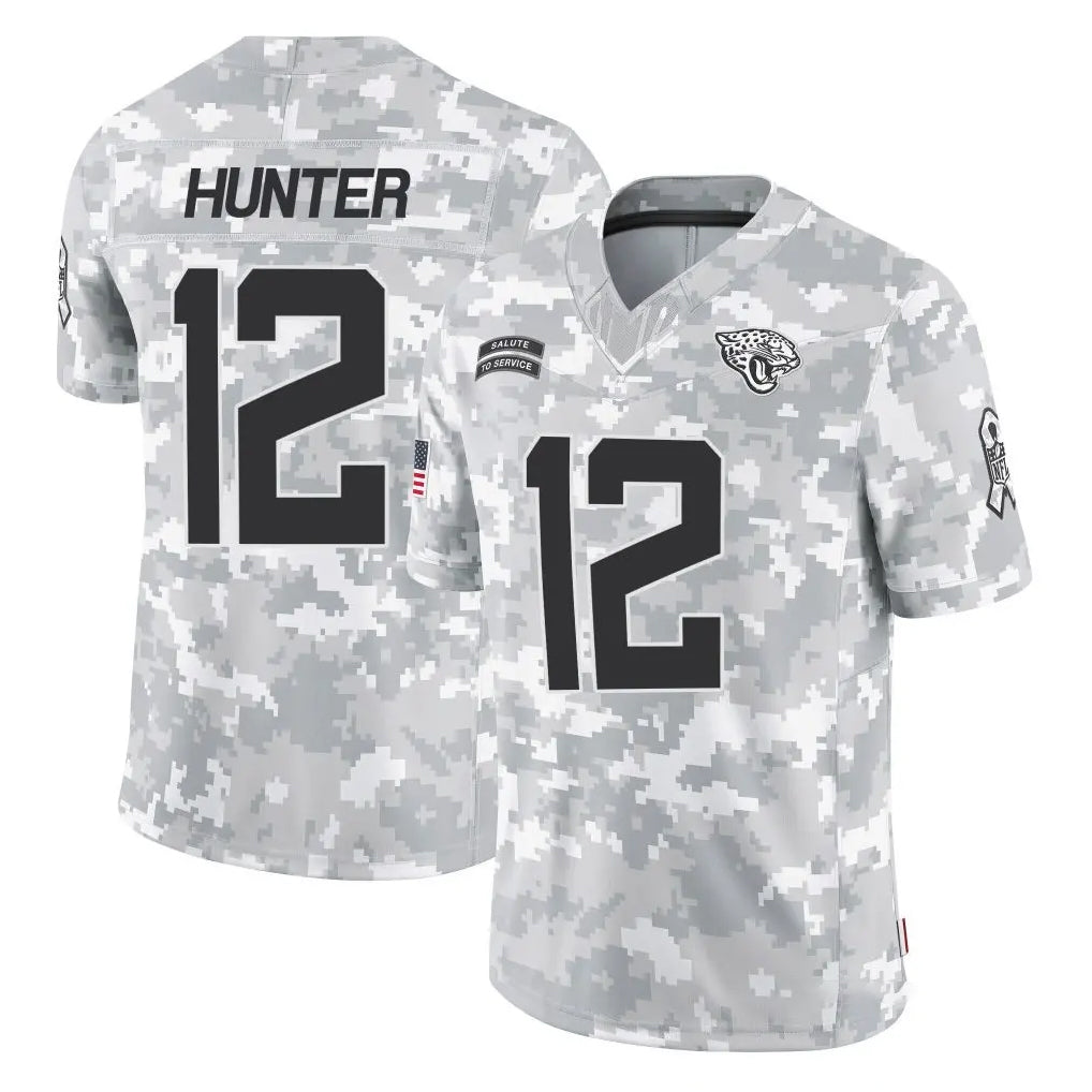 J.Jaguars #12 Travis Hunter Player Arctic Camo Salute To Service Limited Game Odoa Stitched Jerseys