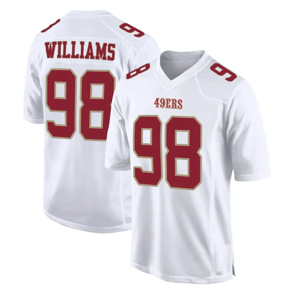 SF.49ers #98 Mykel Williams Player White Fashion Home Game Odoa Stitched Jerseys