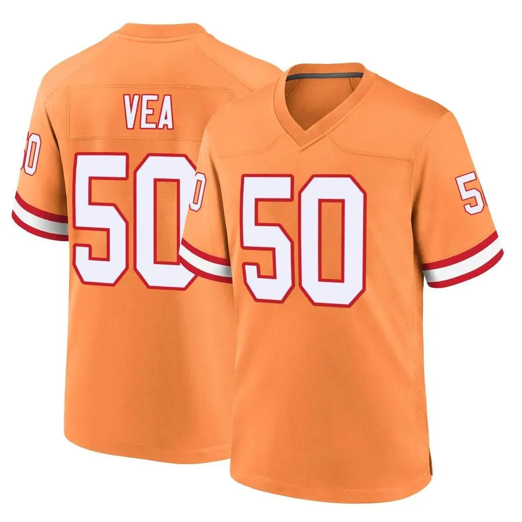 TB.Buccaneers #50 Vita Vea Player Orange Throwback Home Game Odoa Stitched Jerseys