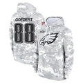 P.Eagles #88 Dallas Goedert Player Arctic Camo Salute to Service Pullover Hoodies Limited Game Odoa Stitched Jerseys