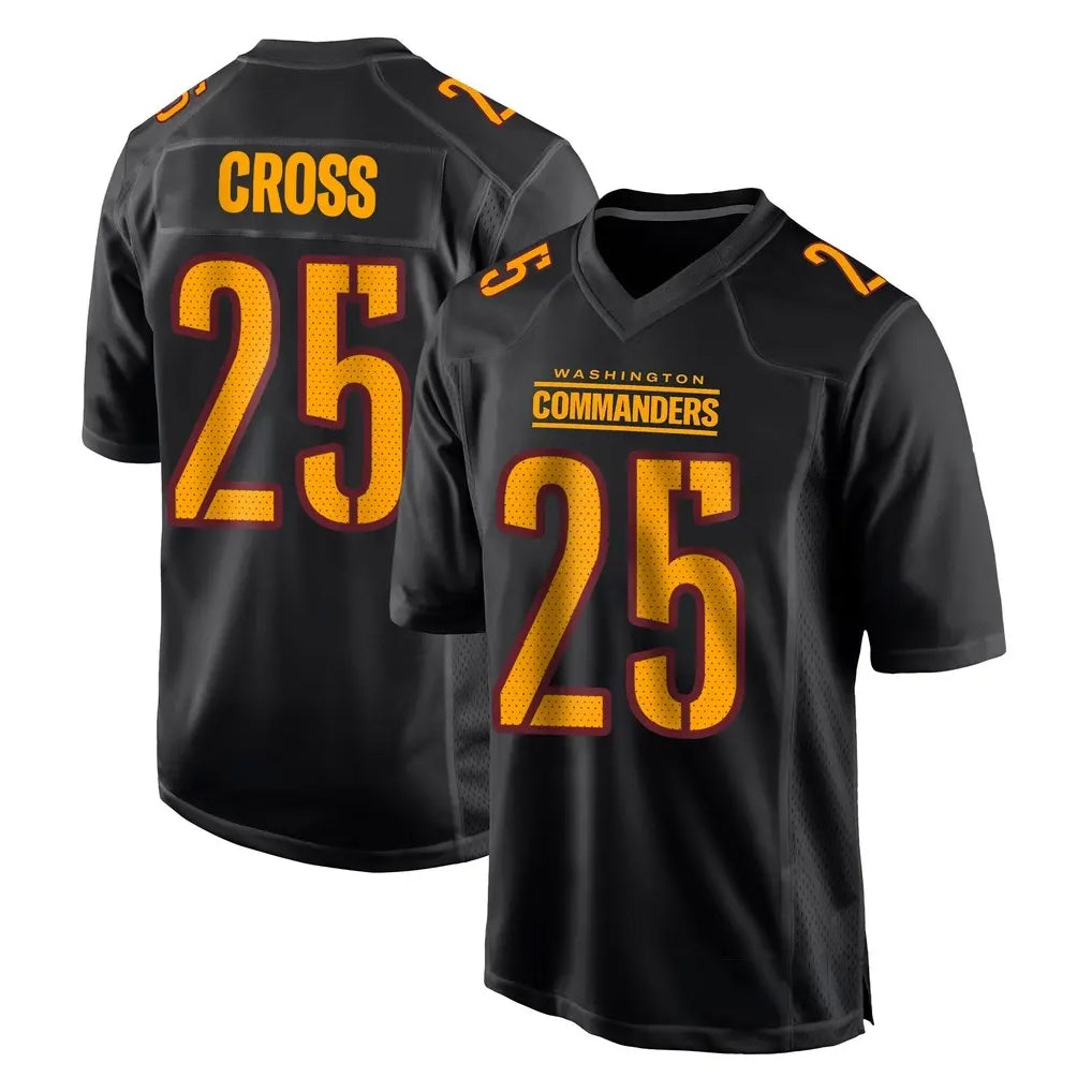 W.Commanders #25 Nick Cross Player Black Carbon Fashion Home Game Odoa Stitched Jerseys