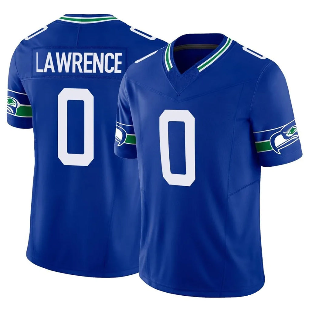 S.Seahawks #0 DeMarcus Lawrence Player Royal Limited Throwback Vapor F.U.S.E. Home Game Odoa Stitched Jerseys