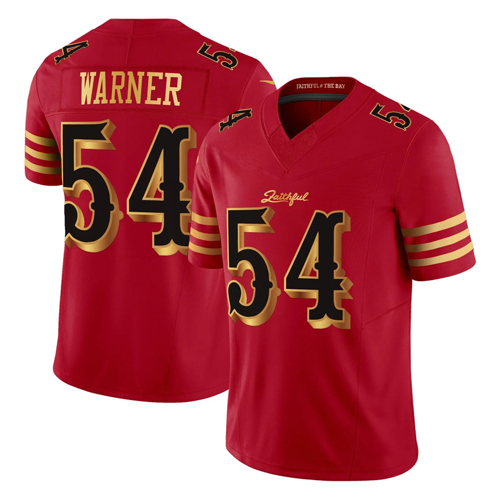 SF.49ers #54 Fred Warner Player Red Rivalries Vapor Limited Home Game Odoa Stitched Jerseys