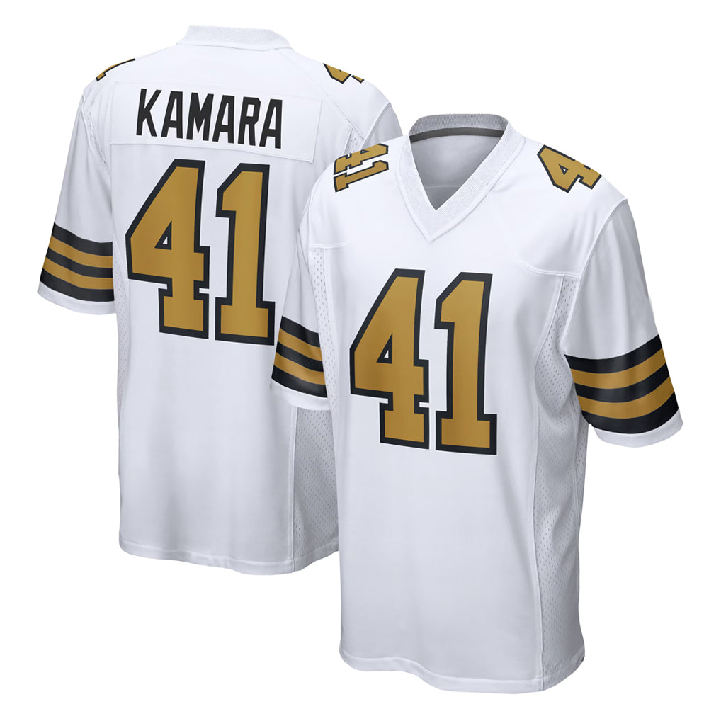 NO.Saints #41 Alvin Kamara Player White Alternate Home Game Odoa Stitched Jerseys